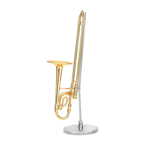 Broadway Gift Gold Trombone Music Instrument Miniature Replica with Case - Size 5.5 in. Decotative musical instrument. Not Intended to be Played!