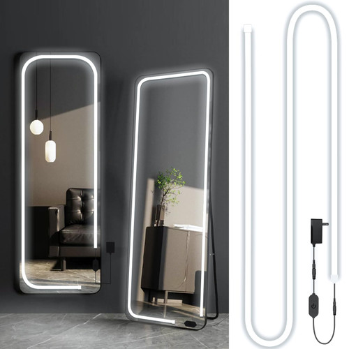 Blikshin Led Vanity Mirror Lights, 13.2FT 6000k Full Body Mirror Light Strip, Stick on Vanity Lights with AC Adapter Touch Control, Makeup Lighting for Full Body Mirror/Makeup Table/Bathroom