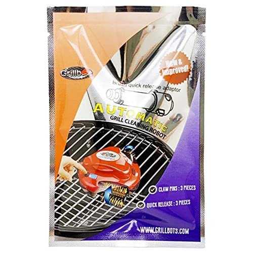 Grillbot Replacement Quick Release Brush Adaptors, Accessories for Grill Cleaner Robot, Replacement Parts, Compatible with Grillbot Automatic Grill Cleaning Robot (3 Pack).