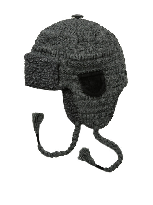 MUK LUKS Men's Trapper Hat, Charcoal Grey, One Size