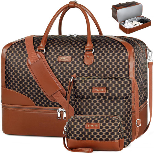 ITIEZY Weekender Overnight Bag for Women - Large Travel Duffel & Carry-On Tote with Crossbody & Toiletry Bag