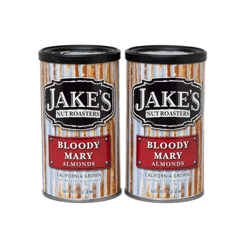 Jake's Nut Roasters - Bloody Mary Almonds (2 Pack) Whole Dry Roasted Seasoned Flavored Almonds - High-Protein Snack with a Traditional Bloody Mary Flavor