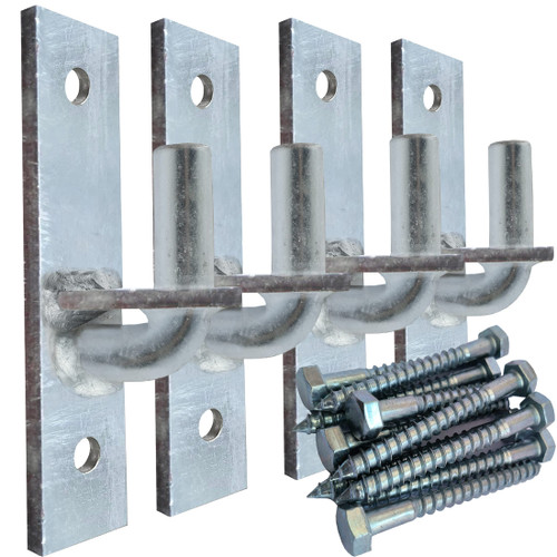 Jikacok Wall Mount Gate Hinge, Sturdy Fence Gate Hinges Fence Post Chain Link Gate Hinge. 4 Pack Sturdy Wall Mount Gate Hinges with 5/8 Hinge Pin