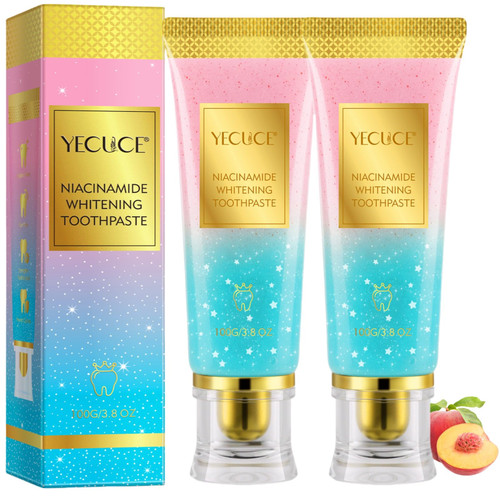 2Pack Niacinamide Whitening Toothpaste - Niacinamide Toothpaste - Help for Fresh Breath & Enamel Safe