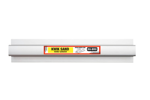 Du-Bro Kwik Sand Lightweight Aluminum Hand Sander Sanding Block with Comfortable Ergonomic Grip, Includes 3-Pack Precut Self-Adhesive Sandpaper (1 Each of 80, 150, and 220 grit), 11 Inch,Silver
