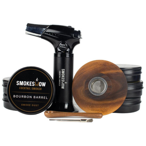 Smokeshow Cocktail Smoker Bundle with Kitchen Torch, Six Flavors of Wood Chips, Apple, Hickory, Maple, Mesquite, Cherry and Bourbon Soaked Oak. (No Butane Included)