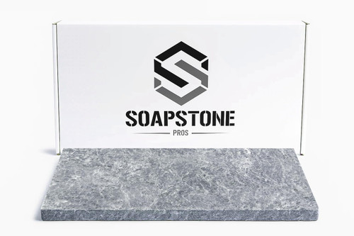 Grilling Stone by Soapstone Pros - Perfect for BBQ, Grill and Oven - Natural Non-Stick - rectangular - 16" X 8"