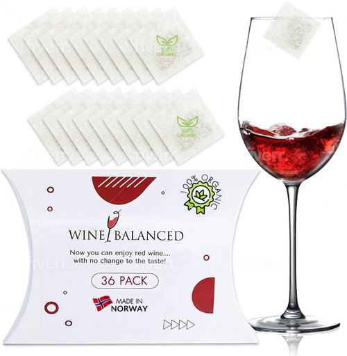 Wine Balanced Norway's Secret! Wine Filter! | No More Wine Drops or Wands! Sulfite And Histamines Remover (36 Pack) - All Natural Wine Purifier Filter for Wine Drinker & Wine Lover