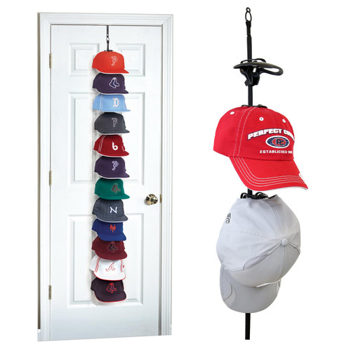 Perfect Curve Cap Rack System 36 – Baseball Cap Organizer (12 clips hold up to 36 caps,Black)