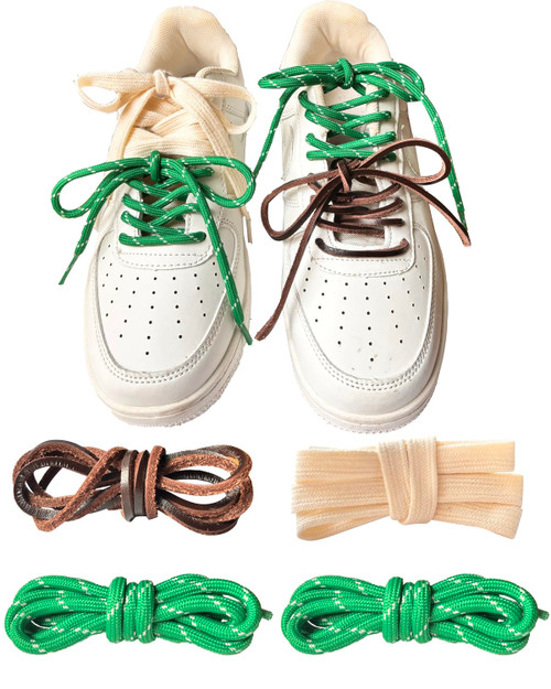 4 Pairs Shoe Laces for Miu Miu Sneaker, Brown Waxed Shoe Laces, Strong Braided Round Shoelaces Leather Replacement Laces Kit B