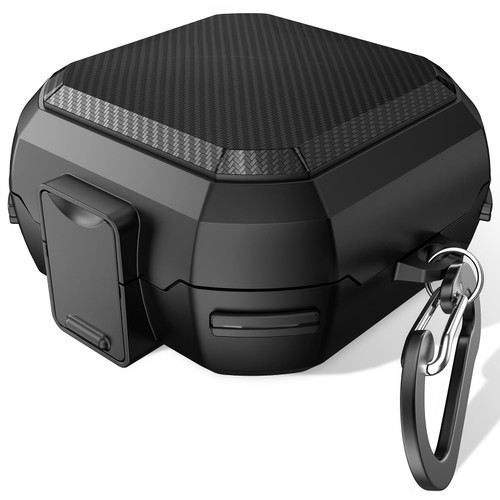 AIRSPO Powerbeats Pro Case, Power Beats Pro Case Cover with Lock Military Hard Shell Carbon Fiber Black Protective Cover for Powerbeats Pro Wireless Earbuds Case, Black