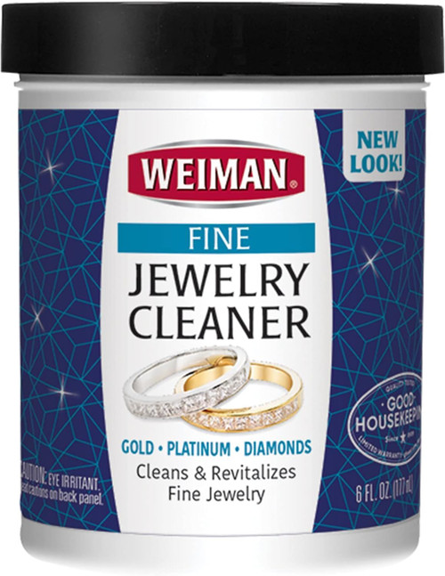 Weiman Fine Jewelry Cleaner Liquid with Cleaning Brush – Restores Shine & Brilliance to Gold, Platinum, Precious Gemstones & Diamond Jewelry, 6 Oz-1766775224