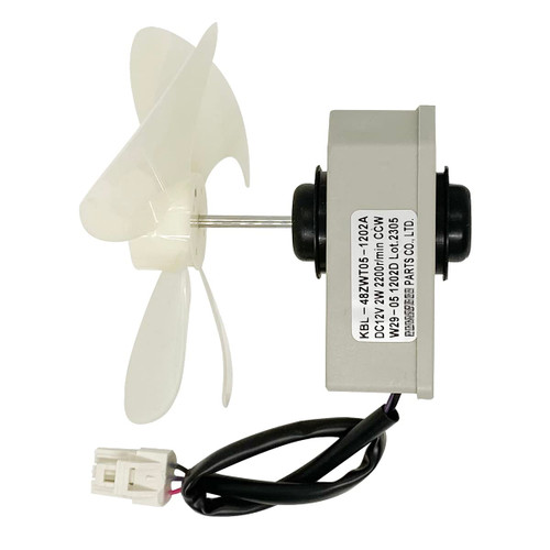 JFQWLE KBL-48ZWT05-1202A Refrigerator Evaporator Fan Motor Assembly for Frigidaire 5304518492, Magic Chef 3059900004, Omar Fridge, DC12V 2200RPM CCW with Fan Blade and Rubber pad