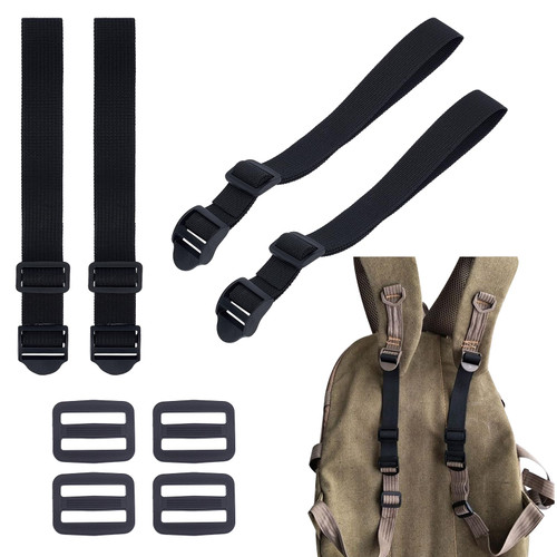 NICENEEDED 2 Pack Backpack Extender, Strap Extension Connector with Adjustable Buckles, Extender for Backpacks Shoulder Straps Travel Bags Casual Daypacks