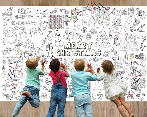 82”x 54”Christmas Giant Coloring Tablecloth Posters Washable and Reusable Crafts Activity for Kids, Xmas Huge Holiday Color-in Poster Table Cover Arts for Kids Preschool Kindergarten Classroom 82”x 54”Christmas Giant Coloring Tablecloth Posters Washable and Reusable Crafts Activity for Kids, Xmas Huge Holiday Color-in Poster Table Cover Arts for Kids Preschool Kindergarten Classroom