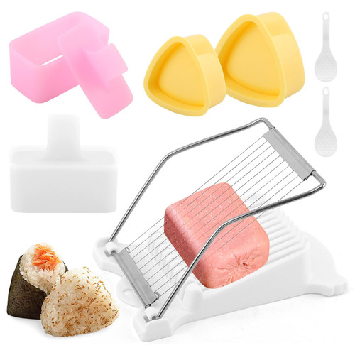 Spam Musubi Mold Kit, Musubi Press Mold, Rice Ball Molds Masubi Molds Kit, Spam Slicer Sushi Making Kit,Great for Personal Use and Hawaii Restaurant
