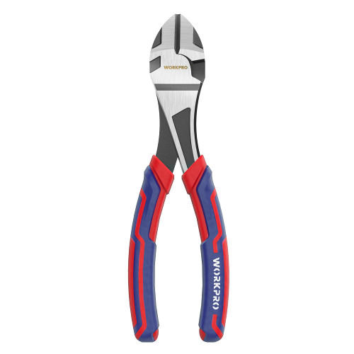 WORKPRO 7-Inch Diagonal Pliers in CRV Steel for Cutting Wires, Bi-material Handle Comfort Grip