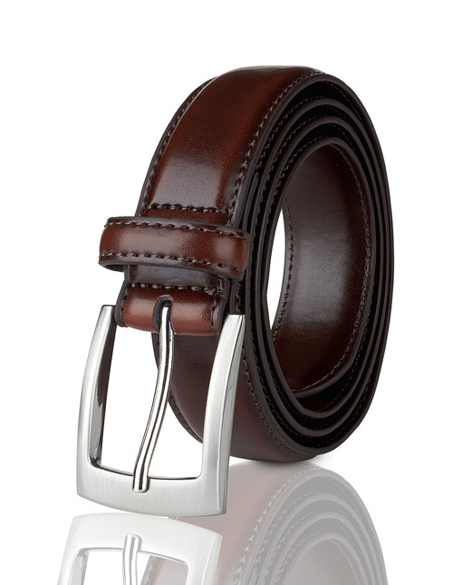 Sportoli Belts for Men Mens Belt Buckle Genuine Leather Stitched Uniform Dress Belt - Wine - Size 40 (Waist 38) Sportoli Belts for Men Mens Belt Buckle Genuine Leather Stitched Uniform Dress Belt - Wine - Size 40 (Waist 38)