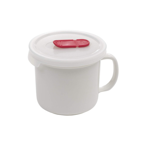 Goodcook 04164 Ceramic Mug with vented lid, 20oz, White