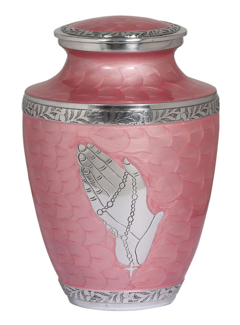BOLD & DIVINE™ Modern Pearl Pink Cremation Urn |Human Ashes Adult Memorial urn, Burial, Funeral Cremation Urns | 200 Cubic Inches (Praying Hands) BOLD & DIVINE™ Modern Pearl Pink Cremation Urn |Human Ashes Adult Memorial urn, Burial, Funeral Cremation Urns | 200 Cubic Inches (Praying Hands)