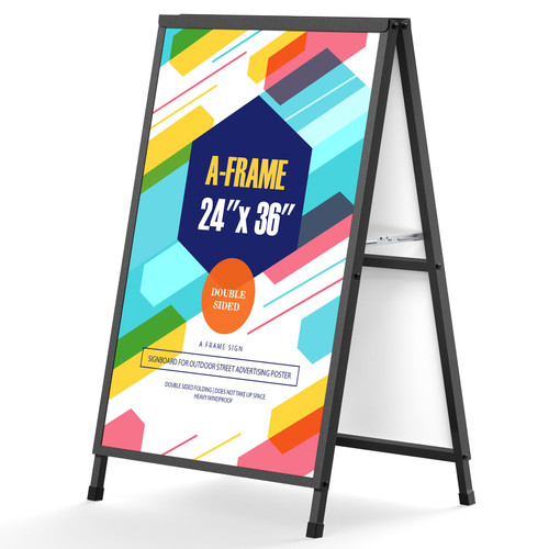 Relx A Frame Signs 24x36 Inch Outdoor, Heavy Duty Sandwich Board Signs, Double-Sided A Frames Sign Holder Business for Outside(Frame only).