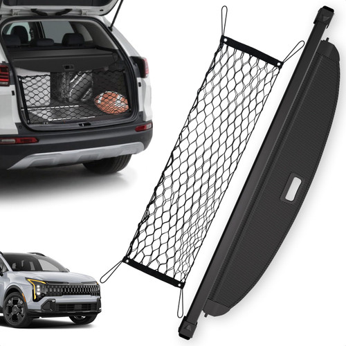 Blycorul Trunk Cargo Cover for Kia Sportage 2023-2025 2026, Retractable Leather Trunk Cover, Anti-Peeping Retractable Security Shade for Privacy, Sportage Accessories