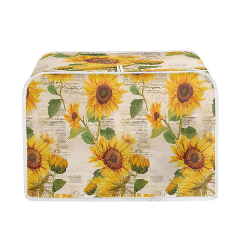 Psesaysky Sunflowers Toaster Covers Fit for Most 2 Standard Toasters, Dust Proof Toaster Covers Lightweight with Top Hook for Easy Storage