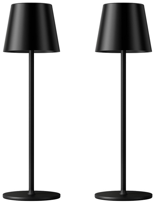 Cordless Table Lamp Rechargeable Black - KK 2 Pack 5000mAH Battery Operated Lamp for Counter, 3 Color Stepless Dimming Waterproof LED Wireless Lamp for Dining Kitchen, Outdoor Patio, Touch Control