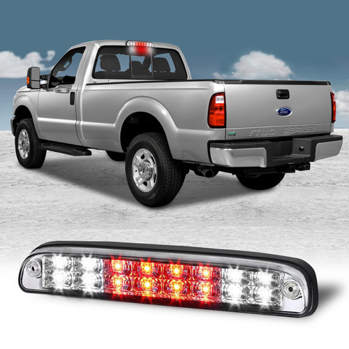 Replacement for Ford F-250 F-350 F-450 F-550 Super Duty 1999-2016 /Ford Ranger 1993-2011 Clear Lens Chrome Housing Tail High Mount 3rd Third Brake Light Cargo Lamp Waterproof