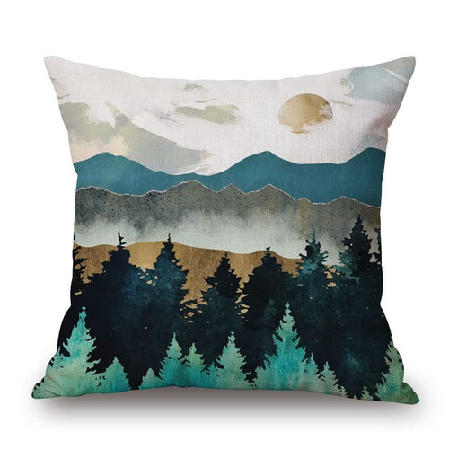 Mymassagepillow- Pressure Activated Massage Pillow for Back, Neck, Feet, & More - Stylish Neck and Back Massager & Sciatica Pillow - 13in x 13in - Machine Washable Cover (Wilderness Scene)