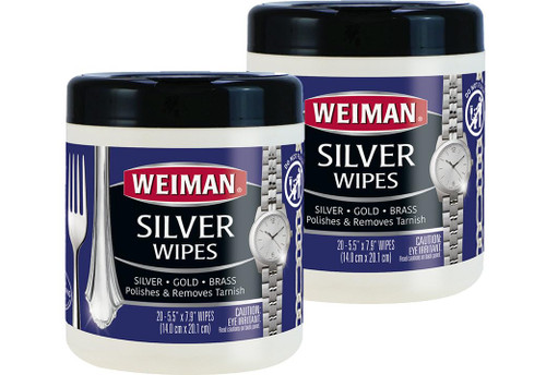 Weiman Jewelry Polish Cleaner, Tarnish Remover Wipes - 40 Count - Use on Silver Jewelry Antique Silver Gold Brass Copper and Aluminum