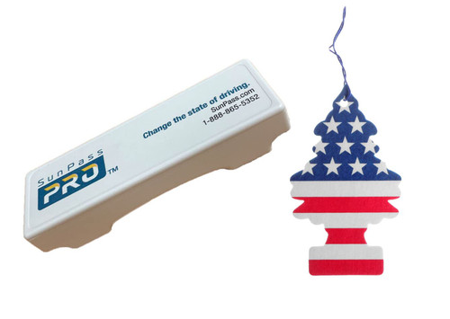 Sunpass Sun Pass Transponder Portable Prepaid Toll Program with America Car Freshener (Vanilla)