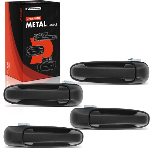 A-Premium Upgraded Metal Exterior Door Handles Compatible with Dodge Ram 1500 2002-2009, Ram 2500 3500 2003-2009, Dakota & Ram Dakota & Mitsubishi Raider, Textured Black, 4-PC Set, Front and Rear Side