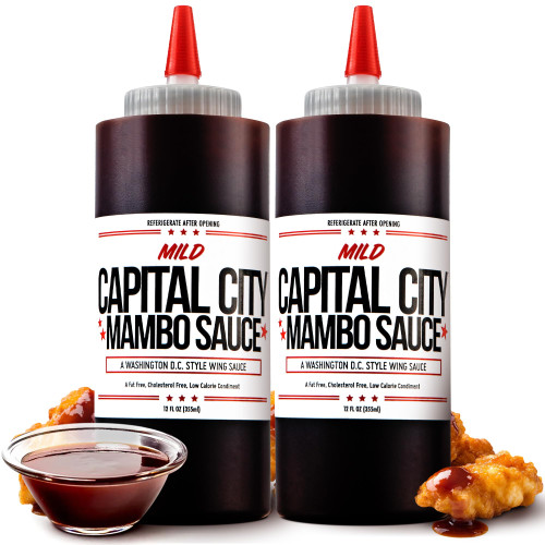 Capital City Mambo Sauce Mild, Washington DC Wing Sauces, Perfect Condiment for Wings Chicken Pork Beef Seafood Burgers Rice or Noodles, 12oz (2 Pack)