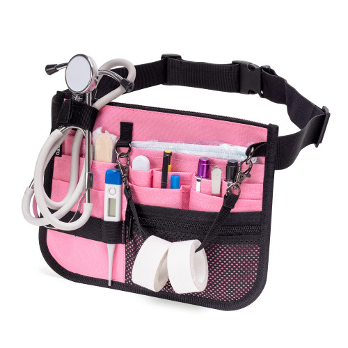 Damero Nurse Fanny Pack, Nurse Waist Bag with Tape Holder, Nurse Tool Belt for Stethoscopes, Bandage Scissors and Other Medical Supplies, Pink