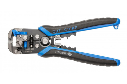 HÖGERT HT1P182 Automatic Insulation Stripper, Black/Blue, 210 mm