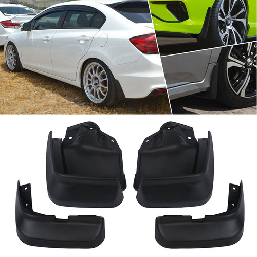 x xotic tech 4PCS Front & Rear Mud Flap Splash Guards Fender Flare Mudguard Dirt Slush Trap Protector w/Hardware Accessories Full Set Compatible with Honda Civic Sedan 2012-2015 Only