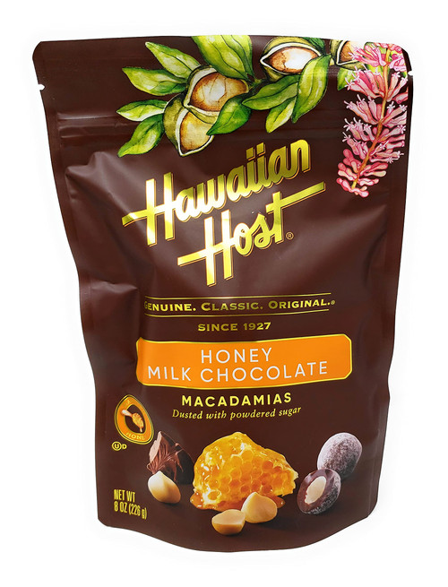 Hawaiian Host Paradise Collection - Honey Milk Chocolate Macadamia Nuts - 8 Oz Bag