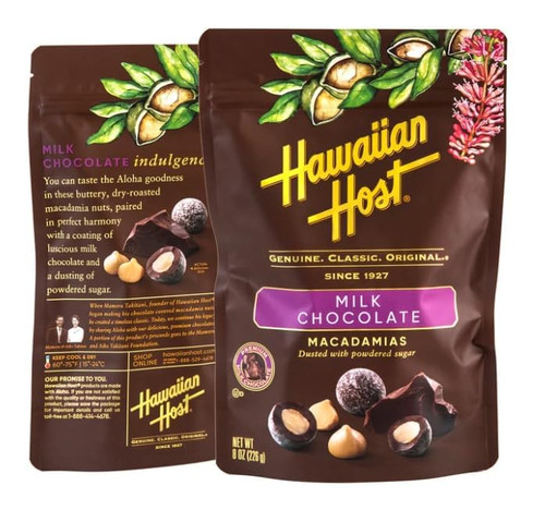 Hawaiian Host Paradise Collection - Milk Chocolate Macadamia Nuts - 8 Oz Gift Box