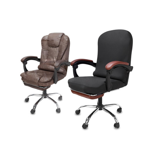 NeColorLife X-Large Office Chair Cover– Stretchable Chair Slipcover for Big & Tall Chairs, Washable & Non-Slip, (Extra Large Size,Black)