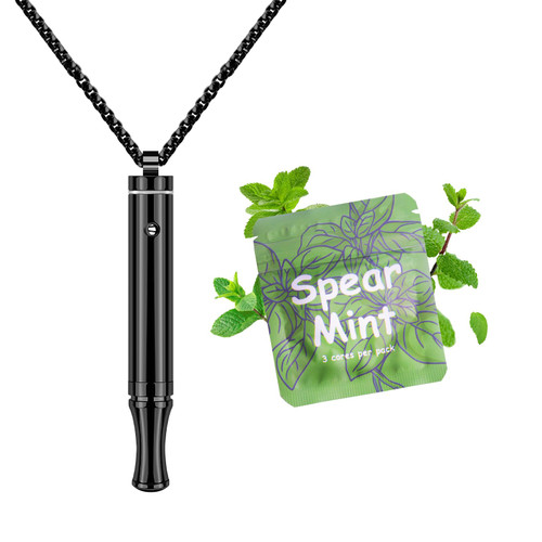 ASTOFLI Quit Smoking Breathing Necklace for Adults - Flavored Stress Breathing Necklace Stop Smoking for Women - Breathlink for Men Meditation Breathe Anxiety Whistle Necklaces inhaler Breathlace