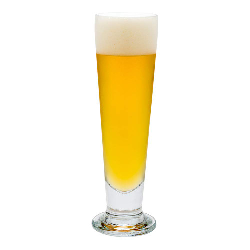 Restaurantware 14 Ounce Tall Beer Glasses Set Of 6 Tall-Footed Pilsner Glasses - Fine-Blown Dishwasher-Safe Clear Glass Beer Glass Set Lead-Free For Beers Ales or Cocktails