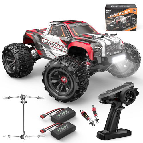 MEW4 1/16 4X4 RC Offroad Truck - RTR Durable Beginner RC Car, High Speed 38 Km/h, Remote Control Monster Truck with 2 1500 mAh Batteries,Gifts for Adult