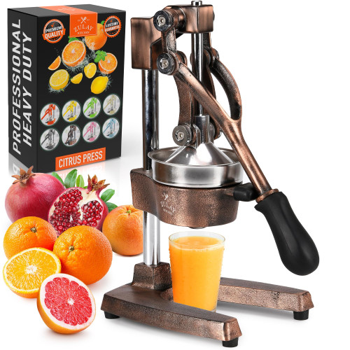 Zulay Kitchen Cast-Iron Orange Juice Squeezer - Heavy-Duty, Easy-to-Clean, Professional Citrus Juicer - Durable Stainless Steel Lemon Squeezer - Sturdy Manual Citrus Press & Orange Squeezer (Copper) Zulay Kitchen Cast-Iron Orange Juice Squeezer - Heavy-Duty, Easy-to-Clean, Professional Citrus Juicer - Durable Stainless Steel Lemon Squeezer - Sturdy Manual Citrus Press & Orange Squeezer (Copper)