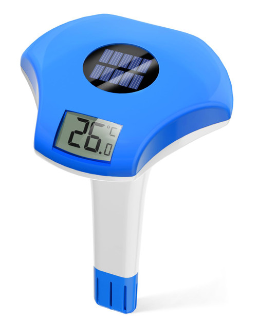BALDR Pool Thermometer Floating Easy Read, Solar Pool Thermometer with Digital Display, IPX8 Waterproof for Hot Tubs, Cold Plunge & Swimming Pools(Dark Blue)