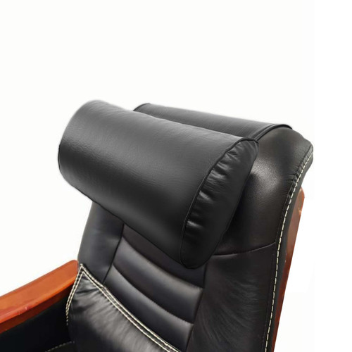 YOUFI Leather Recliner Headrest Pillow with Self-Stabilizing Weighted Base, Adjustable Filling for Head & Neck Support, Soft Neck Pillow for Recliner, Couch, Sofa, Chairs (Black)