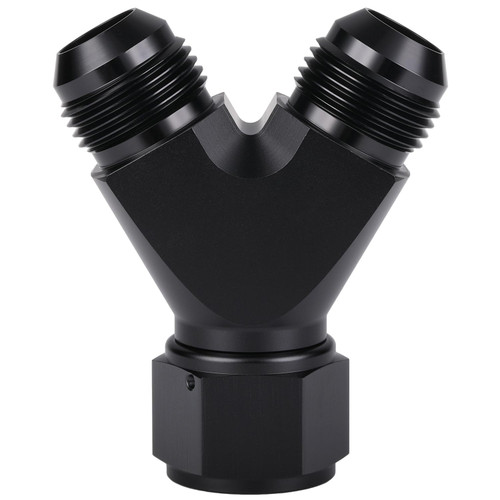 Podavelle 12AN Female to Dual 12AN Male Y Block Fitting Splitter Adapter Union Aluminum Black