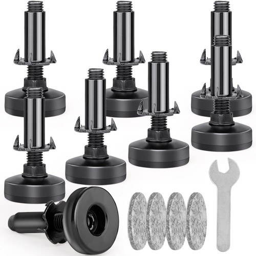 Heavy Duty Furniture Leveling Feet M10 Thread Furniture Levelers Adjustable Furniture Feet w/ T-nut Kit Table Levelers for Cabinet Workbench Chair Sofa and More,Large Base Supports 2640LBs-8 Packs