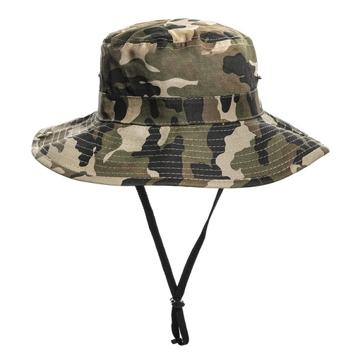 Boys Camo Sun-Bucket-Hat Summer Outdoor Safari Fishing-Hat Boonie-Cap for Toddler Kids