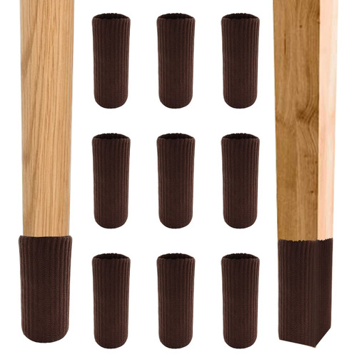 32 PCS Dark Coffee Chair Leg Socks,Chair Leg Protectors Double Thickness for Hardwood Floors, Furniture Booties Set for Moving Easily and Reduce Noise